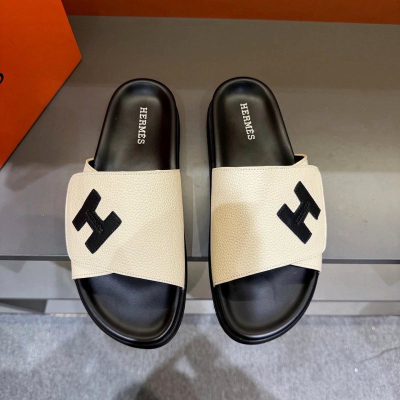 Hermes Oran-Style Black Leather Slides With a Wide Size Run