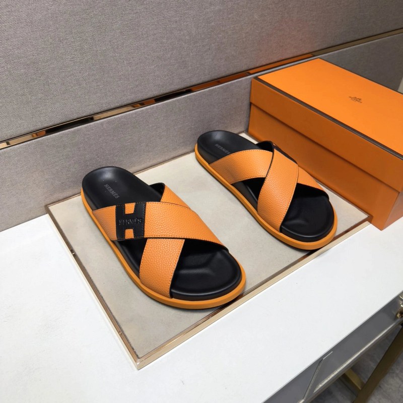 Hermes white slides in easygoing casual style