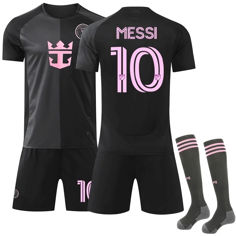 Inter Miami Black Retro-Style Football Jersey With Numbered, Blank and Away Options