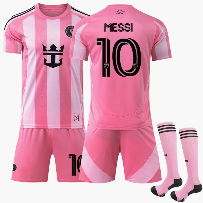 Inter Miami Pink Retro-Style Football Jersey in Polyester Blend, Sizes #16–3XL