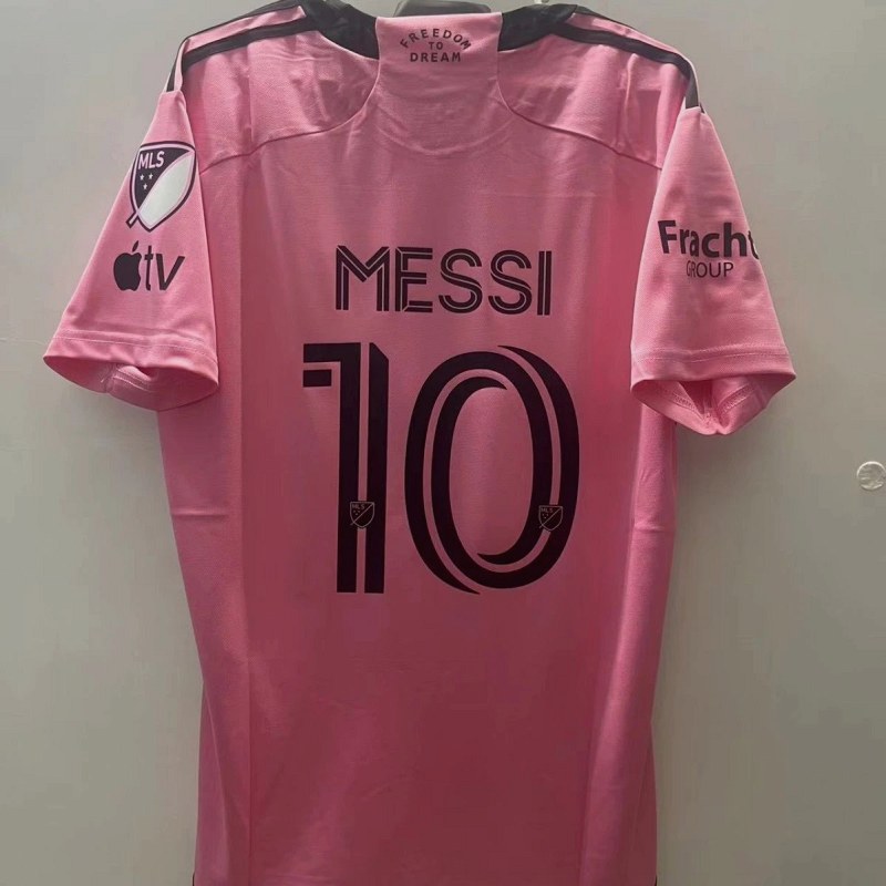 Inter Miami Pink Retro-Style Football Jersey in 100% Polyester, S–XXL