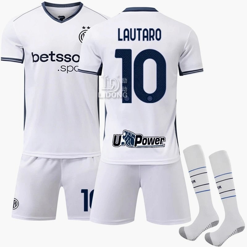 Inter Milan White Retro-Style Football Jersey With Numbered and Sock Bundle Options