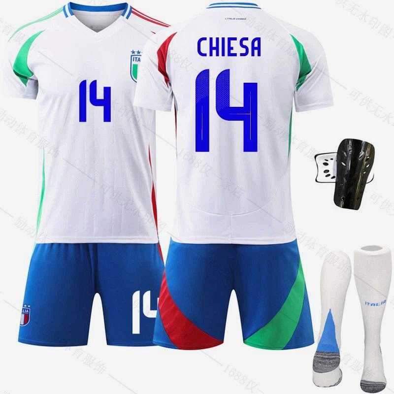 Italy Blue Retro-Style Football Jersey in Polyester, Listed With Matching Socks and a 16–XXL Size Run