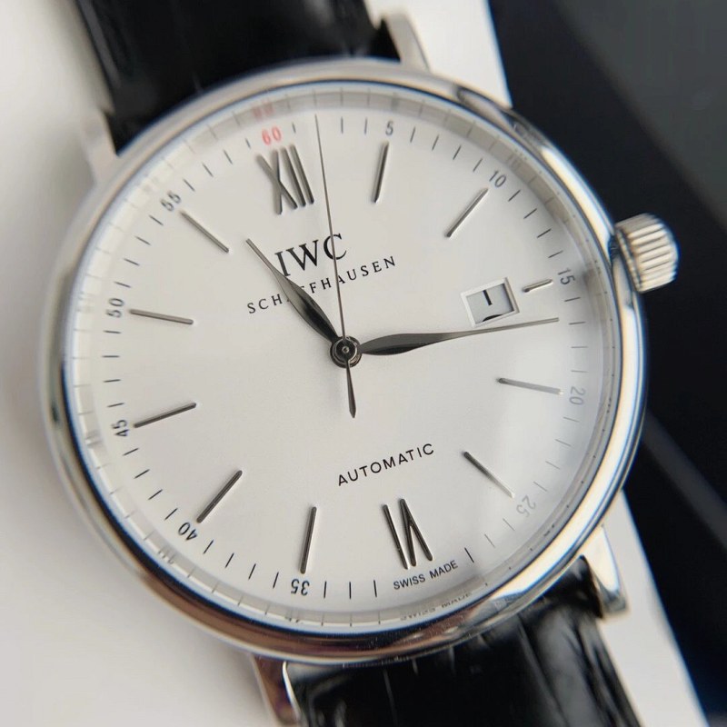 IWC white watch in modern everyday style