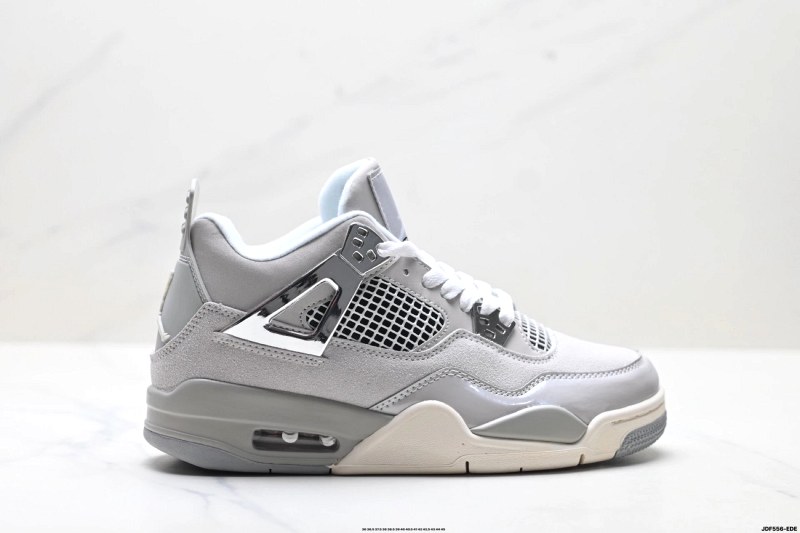 Air Jordan 4 Retro in Gray, Listed in Sizes 36–47 With Half Sizes Through the Low Range