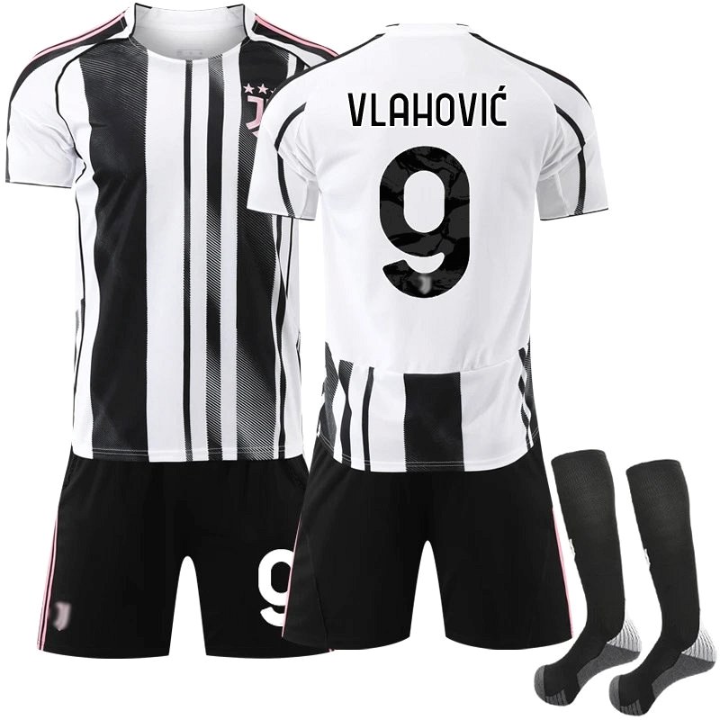 Juventus Black Retro-Style Football Jersey With Numbered and Sock-Bundled Variants