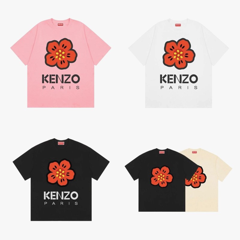 Kenzo Black Cotton Crewneck T-Shirt — Loose-Fit Letter Print, Summer Weight