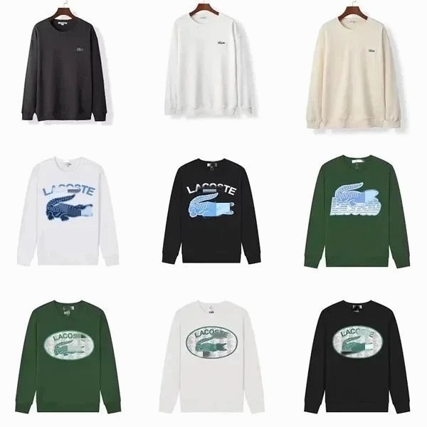 Lacoste Multicolor Long-Sleeve Cotton Tee Collection in a Geometric Print, S–4XL