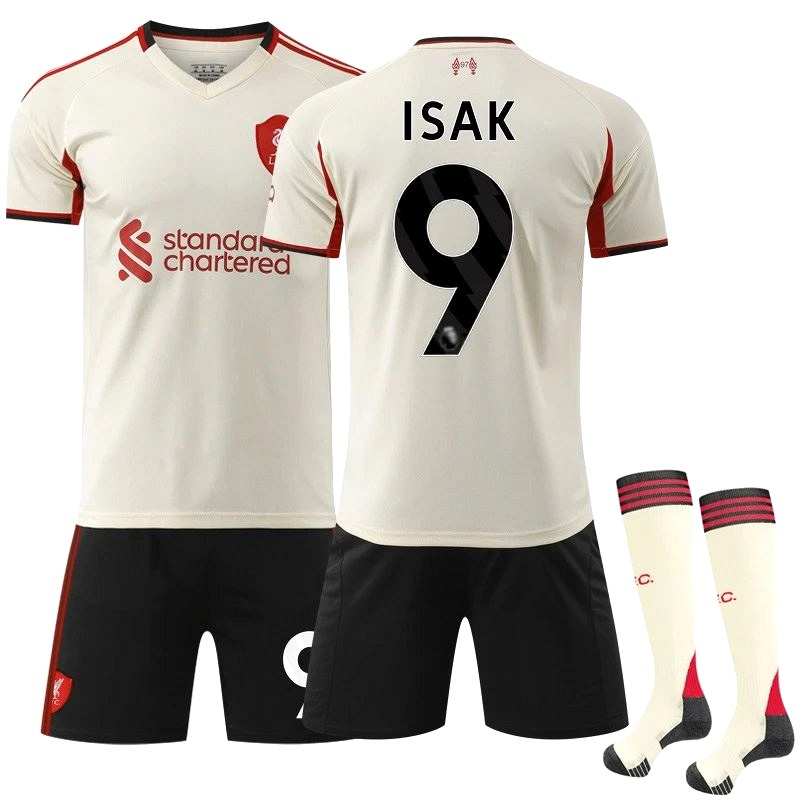 Liverpool Gray Retro-Style Football Jersey With Bundled Socks and a Full Youth-to-Adult Size Run