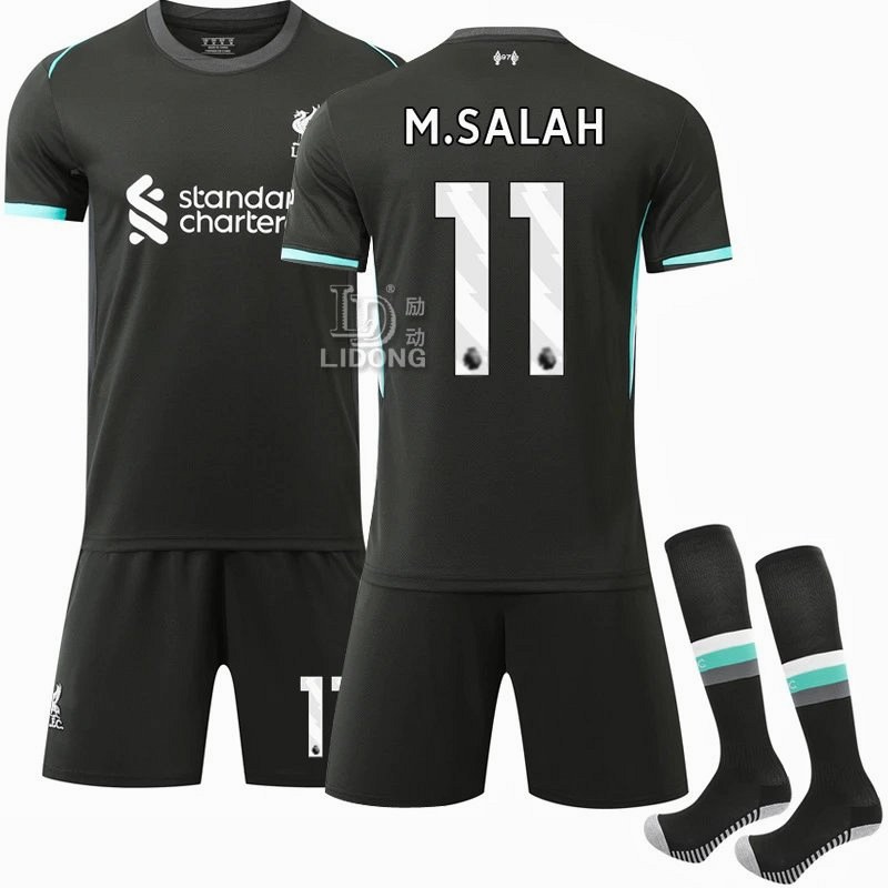 Liverpool Black Retro-Style Football Jersey in Polyester Blend, Sold in Numbered Variants With Socks
