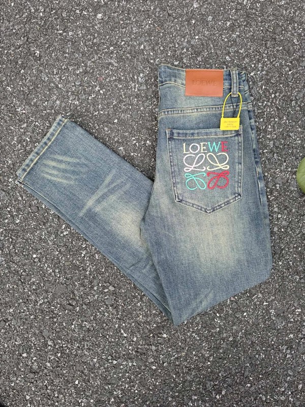 Loewe Light Blue Jeans in a High-Waist Straight Cut, Style H184