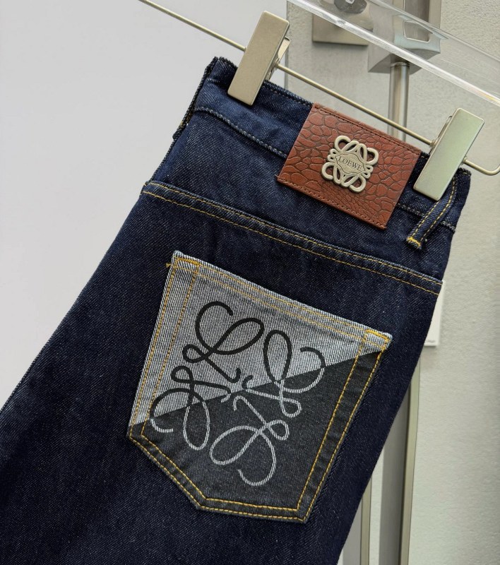 Loewe Blue Jeans With a High-Waist Straight Cut and Stretch Fabric