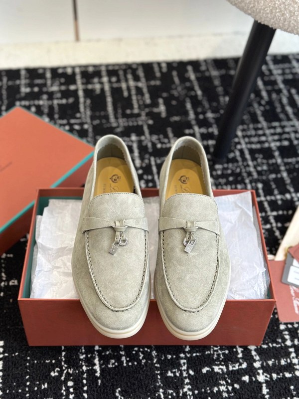 Loro Piana-badged women's slip-on sneaker in a synthetic upper, listed in sizes 35–40