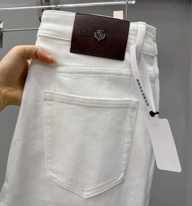 Loro Piana White Jeans, Style H042: High-Waist Straight-Leg With an Anti-See-Through Finish