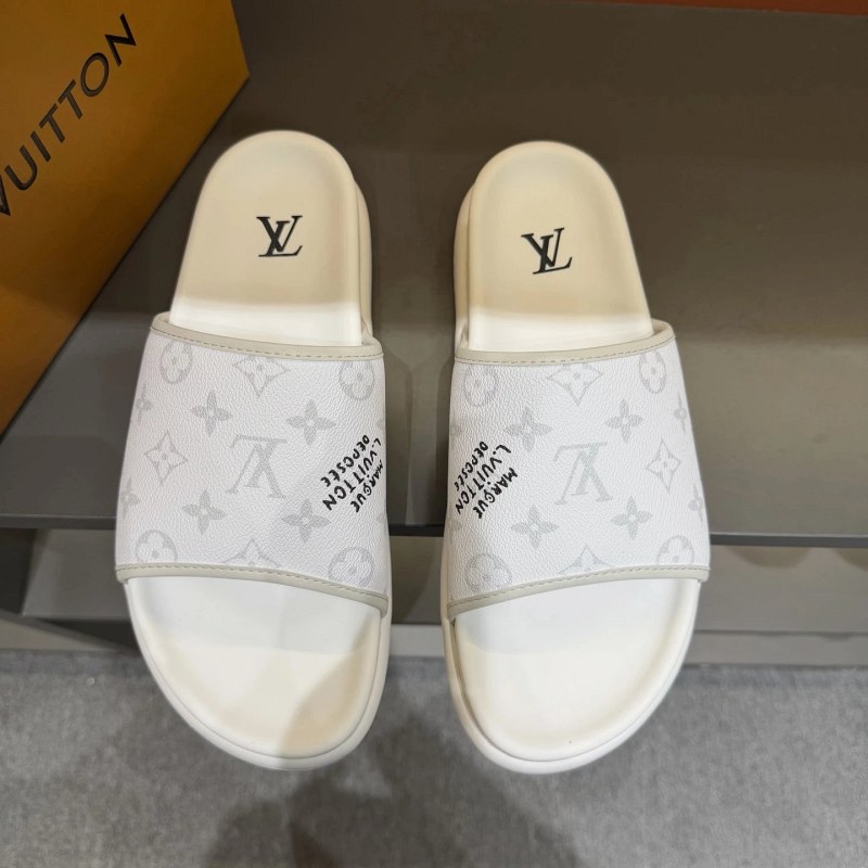 Louis Vuitton White Slides in a Casual Slip-On Shape, Listed in Sizes 35–45