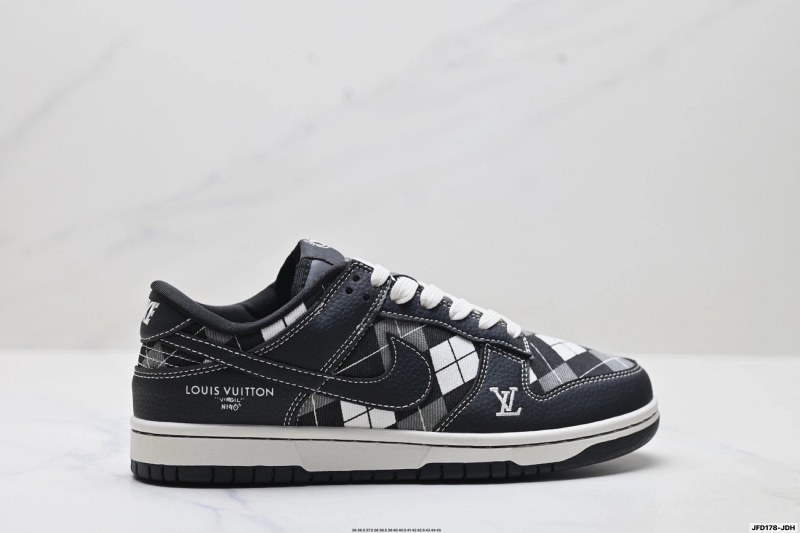 Louis Vuitton gray sneakers in a classic low-top athletic style, listed across a wide size run