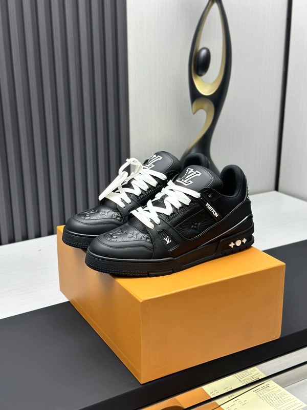 Louis Vuitton Black Low-Top Sneaker in the LV Trainer Silhouette, Listed in Men's and Women's Runs