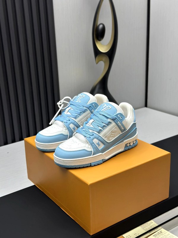 Louis Vuitton Blue Trainer-Style Sneakers With Latex Footbed and Dual-Colour TPU Outsole