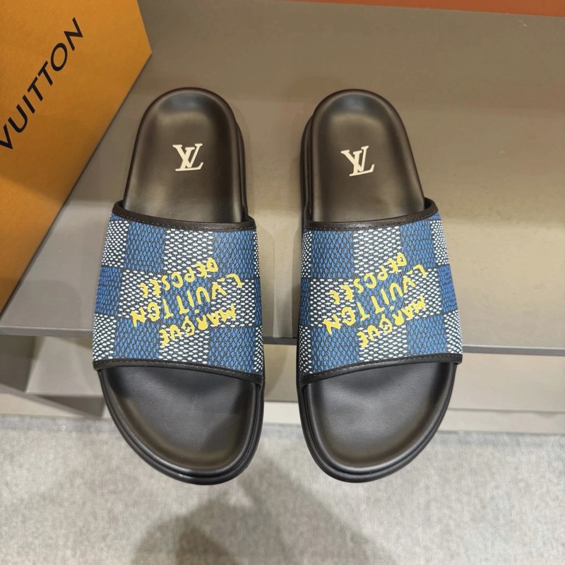 Louis Vuitton Blue Slides: A Casual Slip-On With a Multi-Color Pieced Upper
