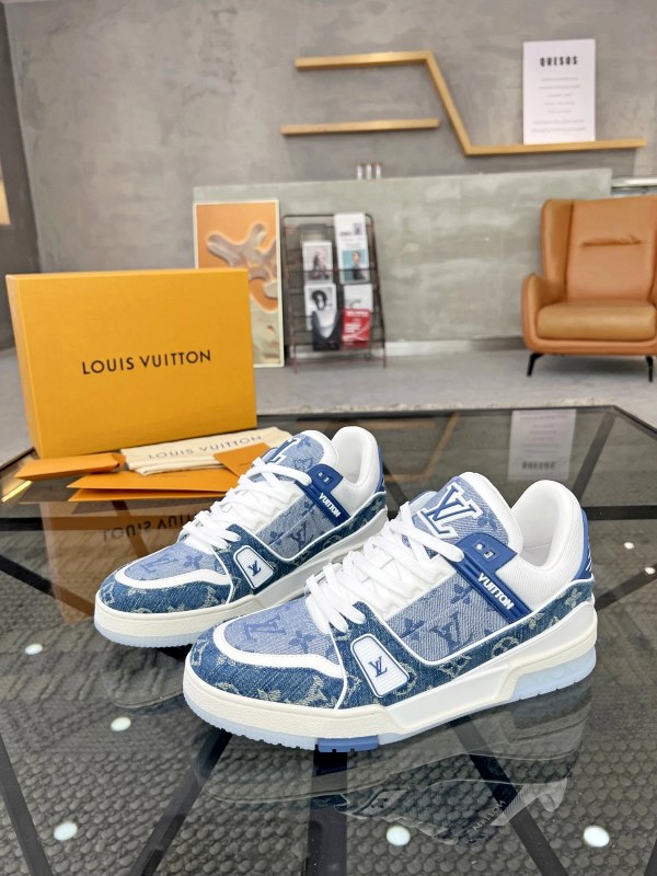 Louis Vuitton Blue Denim Color Scheme trainer sneakers