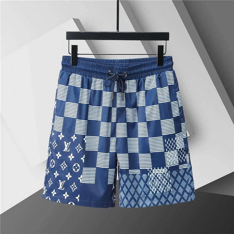 Louis Vuitton Blue Logo Beach Shorts, Listed in Sizes M Through 3XL