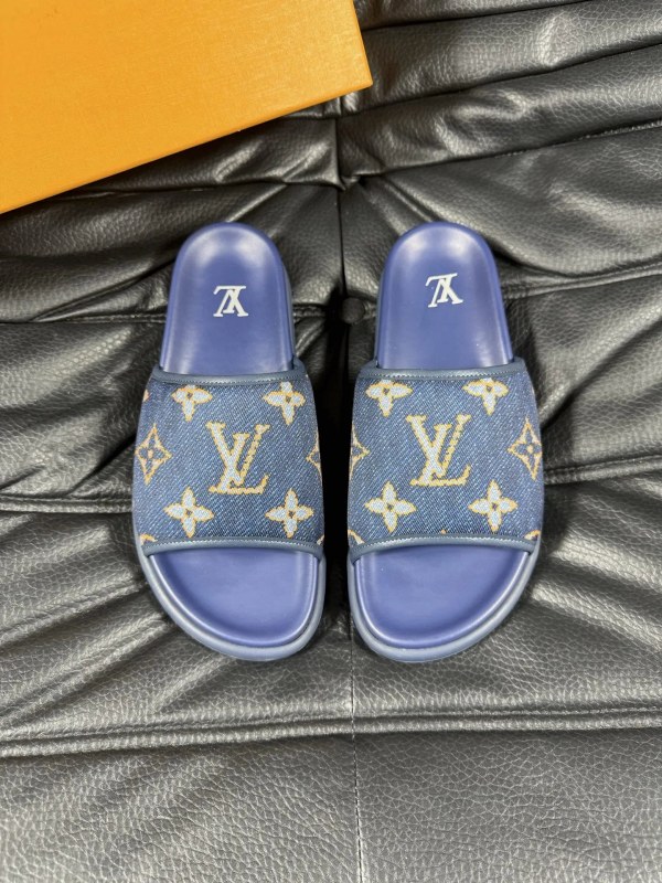 Louis Vuitton Blue Slides: A Casual Slider Listed in Sizes 35–45, With 45 Made to Order