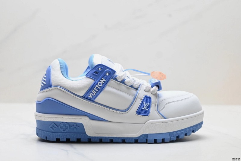 Louis Vuitton Trainer Maxi Low 'Bread' Sneaker in Blue, on the Oversized Maxi Last