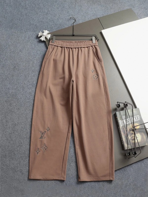 Louis Vuitton Terry Sweatpants with 1980s-Style Embroidered Logo Work