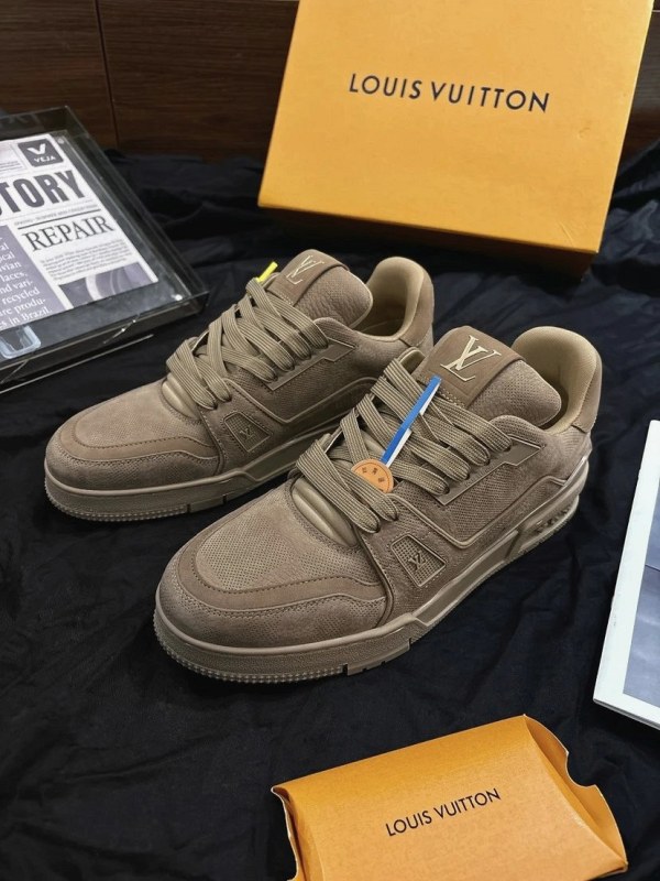 Louis Vuitton LV Trainer in a classic athletic silhouette, listed in a full 35–47 size run