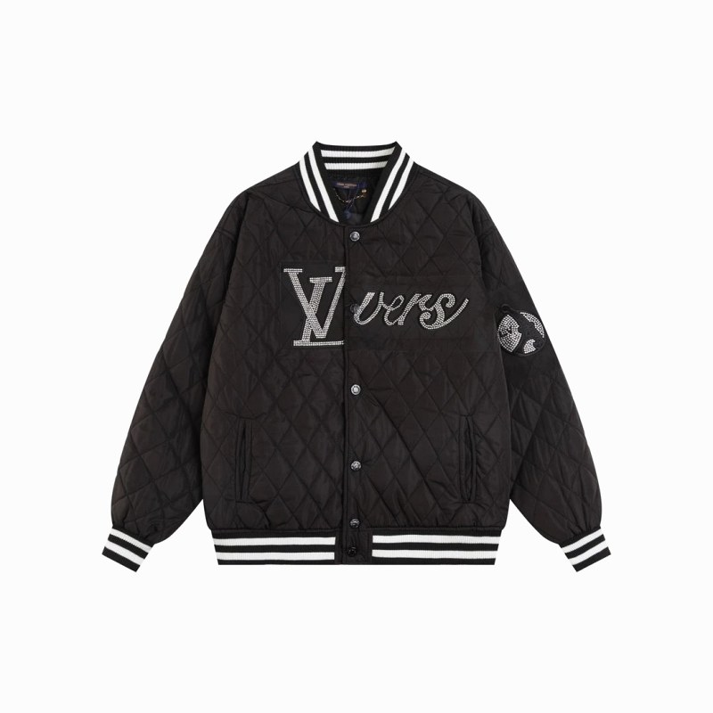 Louis Vuitton Black Collegiate Varsity Jacket, Style S10, in Woven Trench Fabric