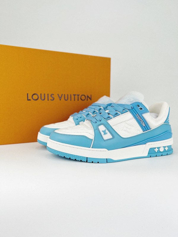 Louis Vuitton Trainer Low in Blue: Abloh's Basketball Silhouette With a Size-Down Fit
