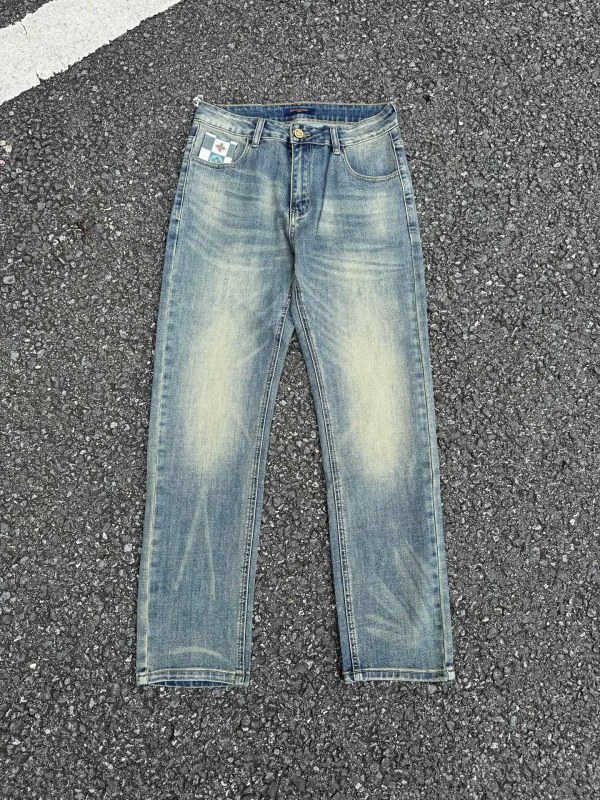 Louis Vuitton H189 High-Rise Straight Jeans With Logo Button and YKK Zip