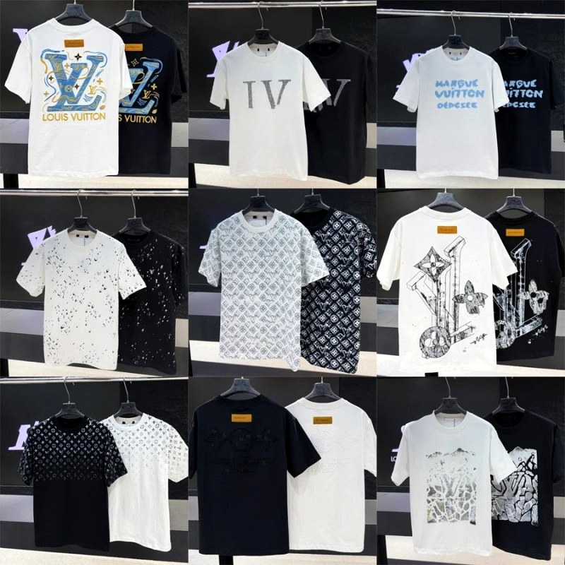 Louis Vuitton Logo Graphic T-Shirt in Cotton: 220g, Digital Direct Print, Loose Fit