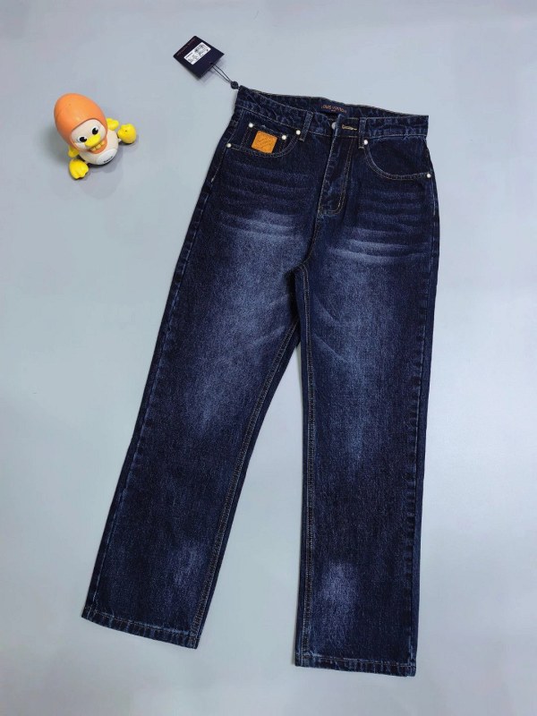 Louis Vuitton Washed Straight-Leg Blue Jeans in High-Stretch Cotton, Listed Unisex in Four Waist Sizes