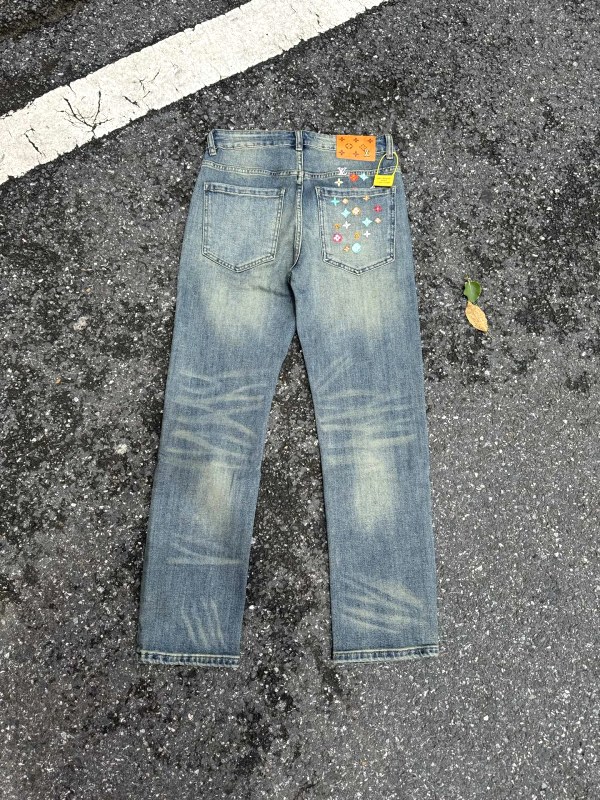 Louis Vuitton Light-Blue High-Waist Straight-Leg Jeans, Style H185