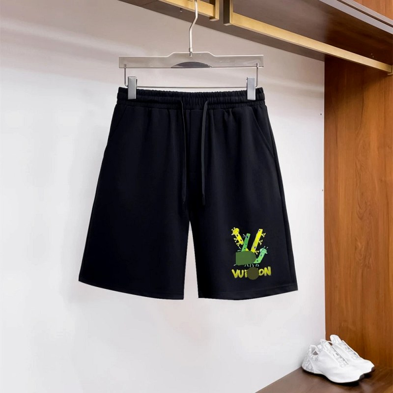 Louis Vuitton Black Knit-Cotton Athletic Shorts in a Relaxed Mid-Thigh Cut