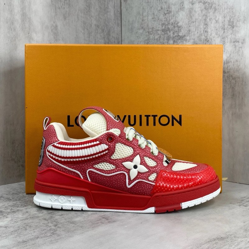 Louis Vuitton Red Sneakers in Classic Athletic Style, Listed Unisex in EU 35–45