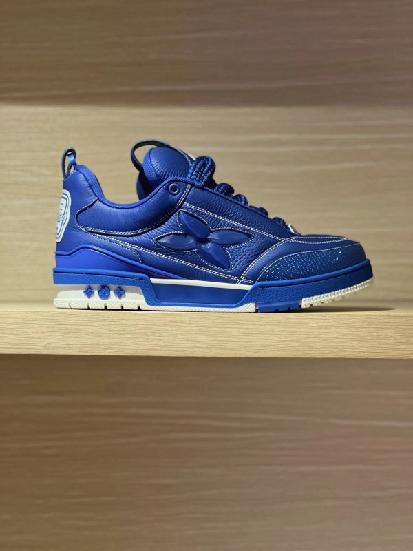 Louis Vuitton LV Skate Sneaker in Blue: Mesh, Calfskin, and a Split Sizing Record