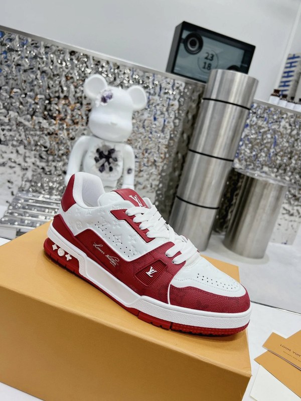 Louis Vuitton LV Trainer in Red: Retro Basketball Shape, Sizes 35–45
