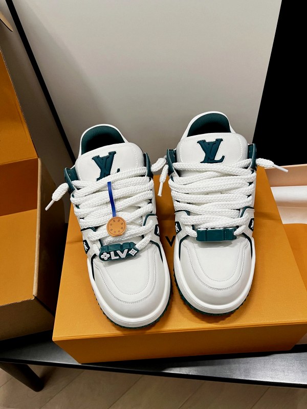 Louis Vuitton Trainer Maxi White Low-Top With Beaded Laces, Sizes 35–45