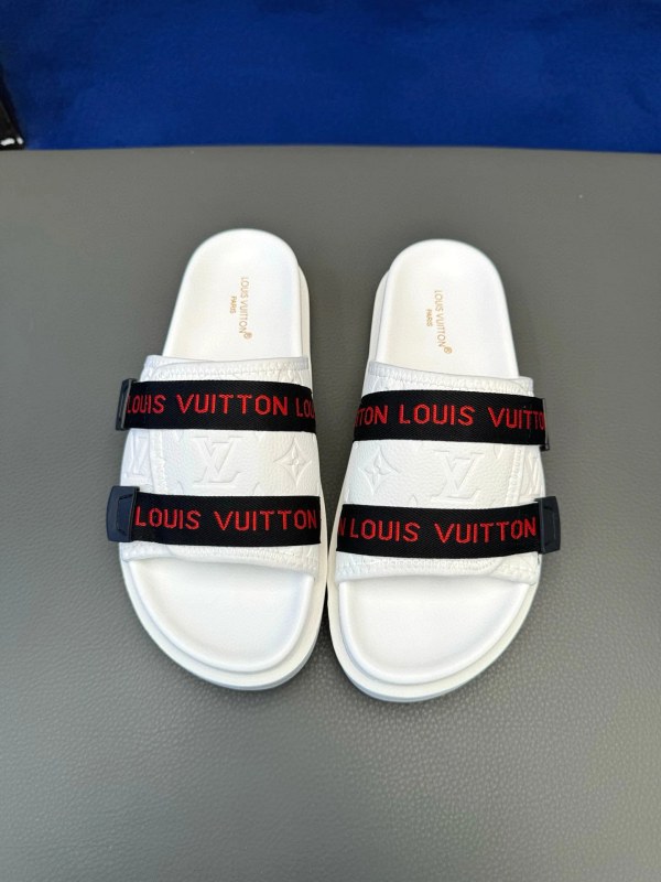 Louis Vuitton White Slides: Casual Style in a 40–45 Size Run