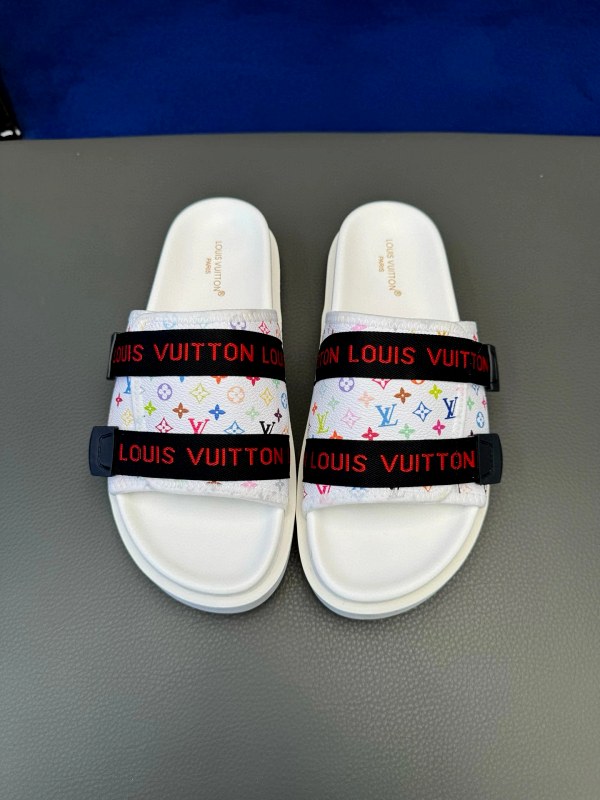 Louis Vuitton White Slides in a Casual, Easygoing Cut