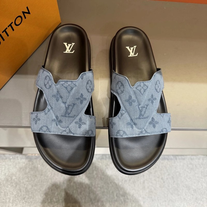 Louis Vuitton Black Slides with Italian-Sourced Uppers and a Molded Cushioned Sole
