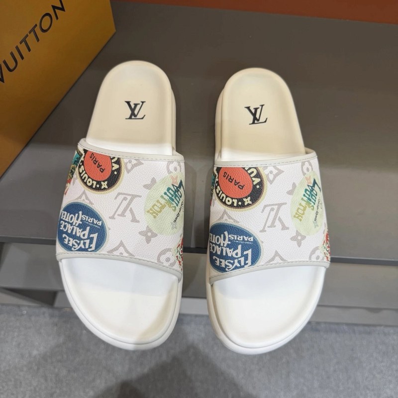 Louis Vuitton White Slides in a Casual, Easygoing Style