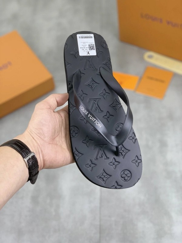 Louis Vuitton Gray Slides: Casual Monogram-Style Sliders in Three Colorways, Men's 38–46