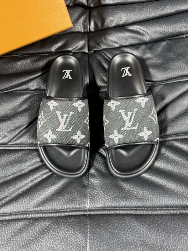 Louis Vuitton Black Slides in an Easygoing Casual Style, Listed Across Sizes 35–45