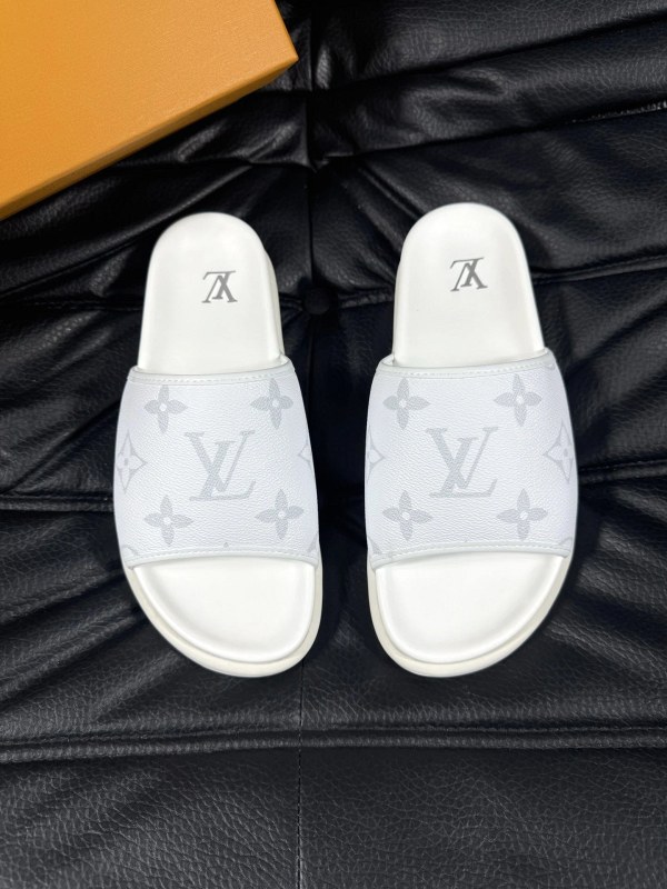 Louis Vuitton White Slides: Casual Sandals Listed in Sizes 35–45
