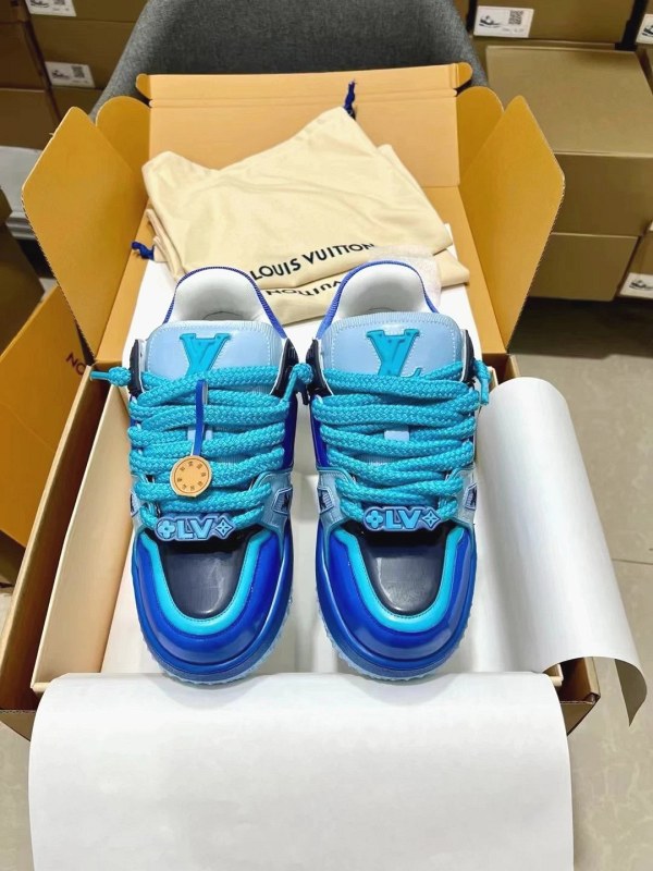 Louis Vuitton blue Trainer Maxi: a chunky, high-platform sneaker with DIY lace charms