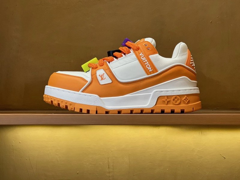 Louis Vuitton Orange Trainer Maxi–Style Chunky Sneaker with Bead Ornaments, Sizes 35–45