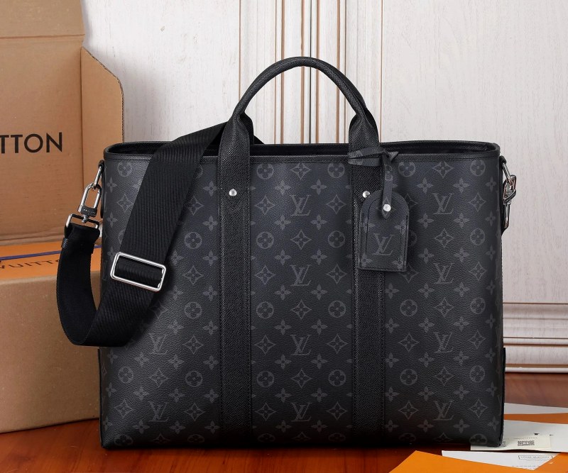 Louis Vuitton Weekend Tote in Monogram Canvas and Taïga Leather With Detachable, Adjustable Strap